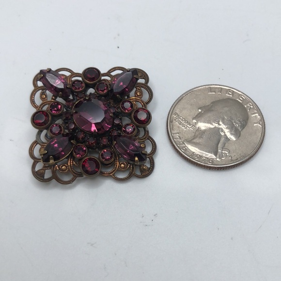 VTG Liz Palacios S.F Purple Stunning Crystals Brooch - Picture 6 of 7